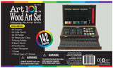 NEW Art Set 142 Piece Artist Kit Pencils Pastels Watercolor Wood Drawing Case - Slim Wallet Company