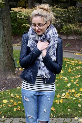 Tartan Scarf Desigual Plaid Scarf New Designer Unisex Acrylic Basic Shawls Women's Scarves - Slim Wallet Company