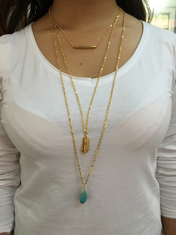 Boho Layered Turquoise Necklace - Slim Wallet Company